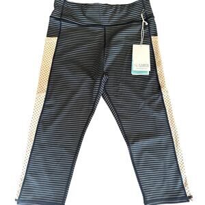 Carve Designs Dana Capri Yoga Pants XS Black Tan Stripe NWOT Eco Active